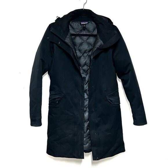 Patagonia Women's Black Down Insulated Powder Town Hooded Parka H2NO Womens M - Picture 5 of 10